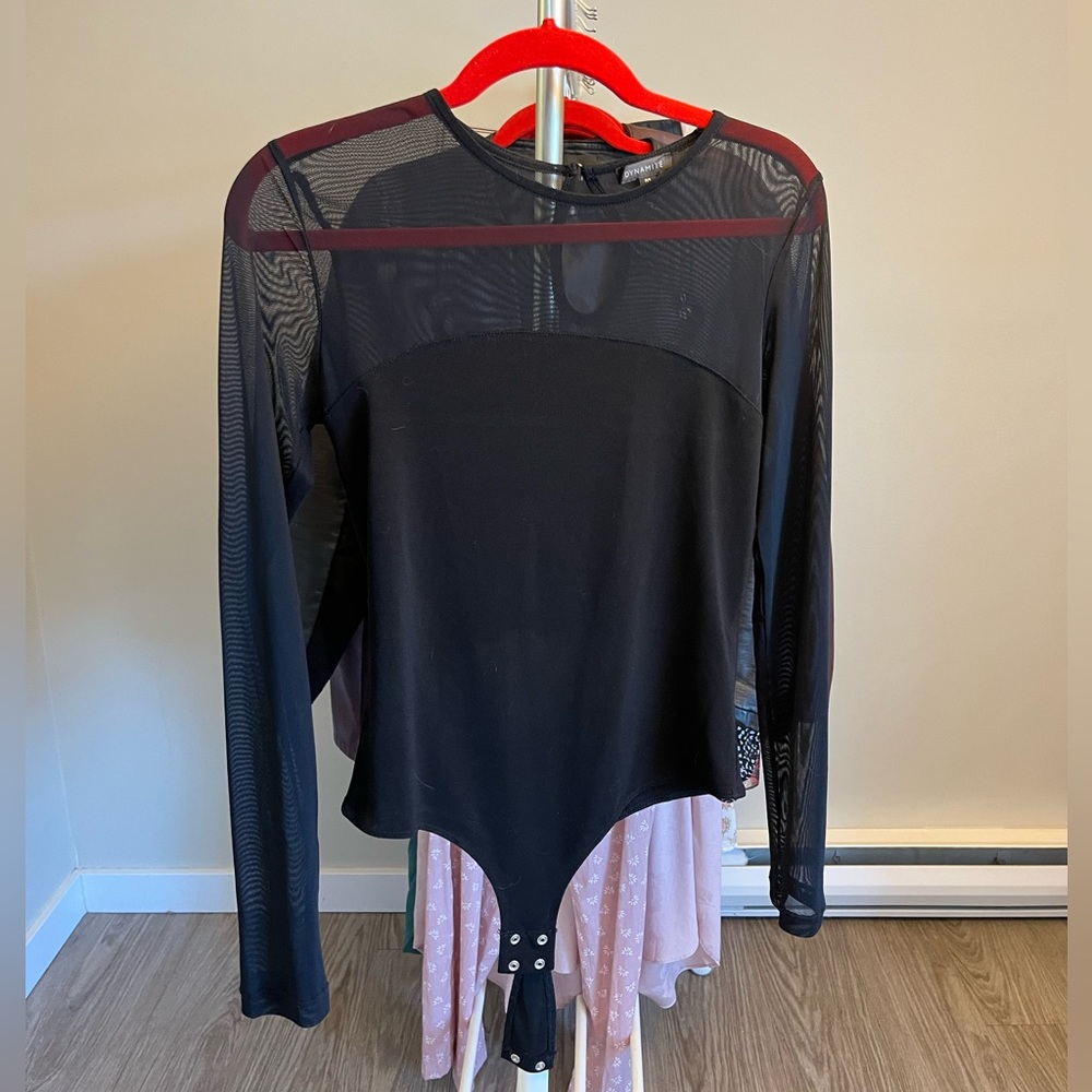 Dynamite Black/Mesh Bodysuit (size S)